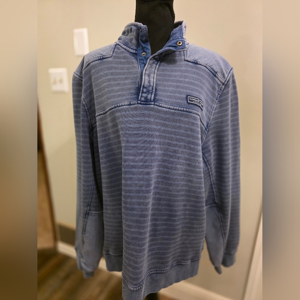 Vineyard Vines Blue Striped Pullover Sweatshirt